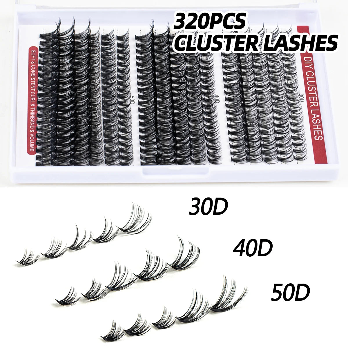 DIY Lash Extension Kit 320 PCS Individual Eyelash Extension Kit Cluster Lashes Kit Lash Glue Remover for Eyelash Extensions